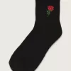 Calcetines de media caña con una sola rosa