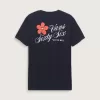 Camiseta con flor agrietada