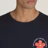 Camiseta con flor agrietada