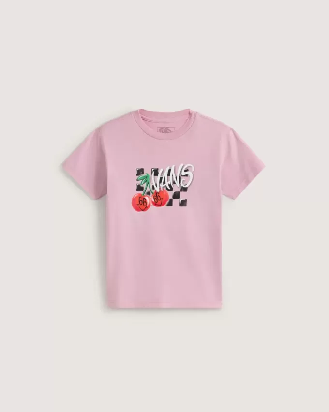 Camiseta de cerezas a cuadros para niños pequeños