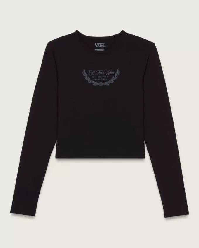Camiseta de manga larga con escote bajo y bajo