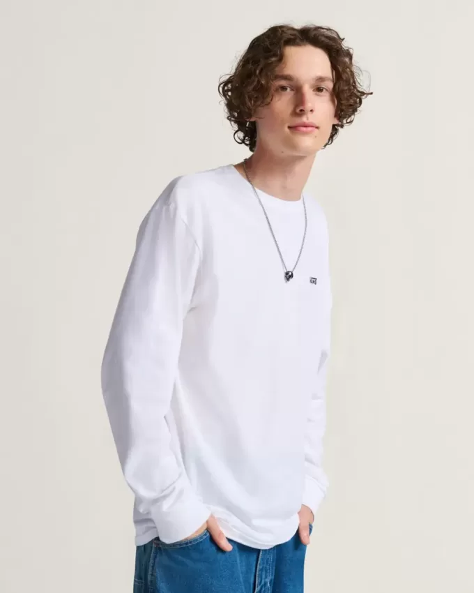 Camiseta de manga larga con logotipo en el pecho izquierdo