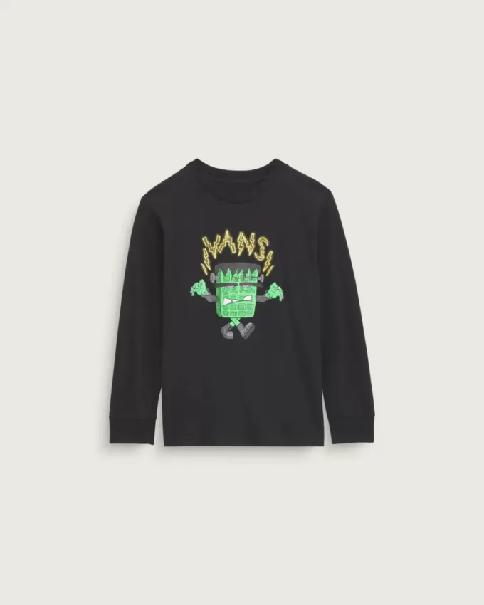 Camiseta de manga larga de Halloween de Frankenwaffle para niños pequeños