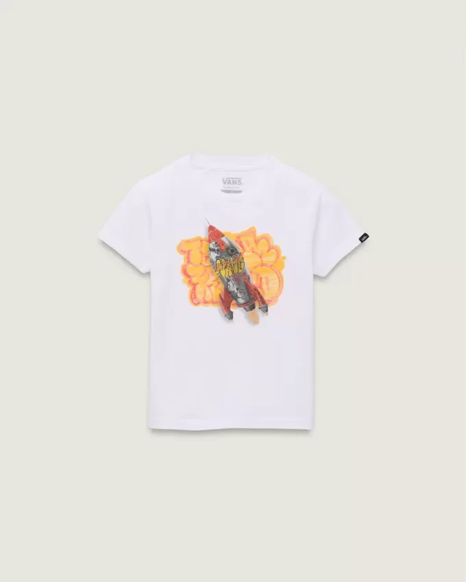 Camiseta infantil con cohete grafiti
