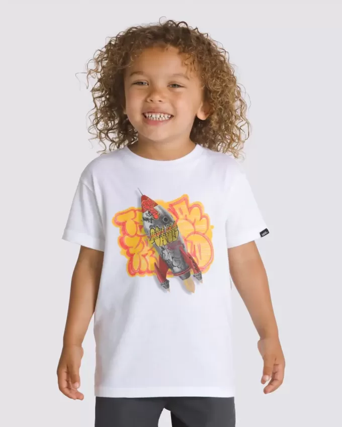 Camiseta infantil con cohete grafiti