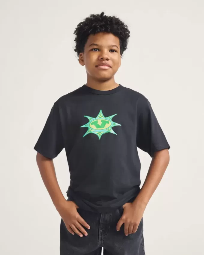 Camiseta infantil con estampado de estrellas a cuadros