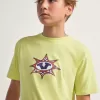 Camiseta infantil con estampado de estrellas a cuadros