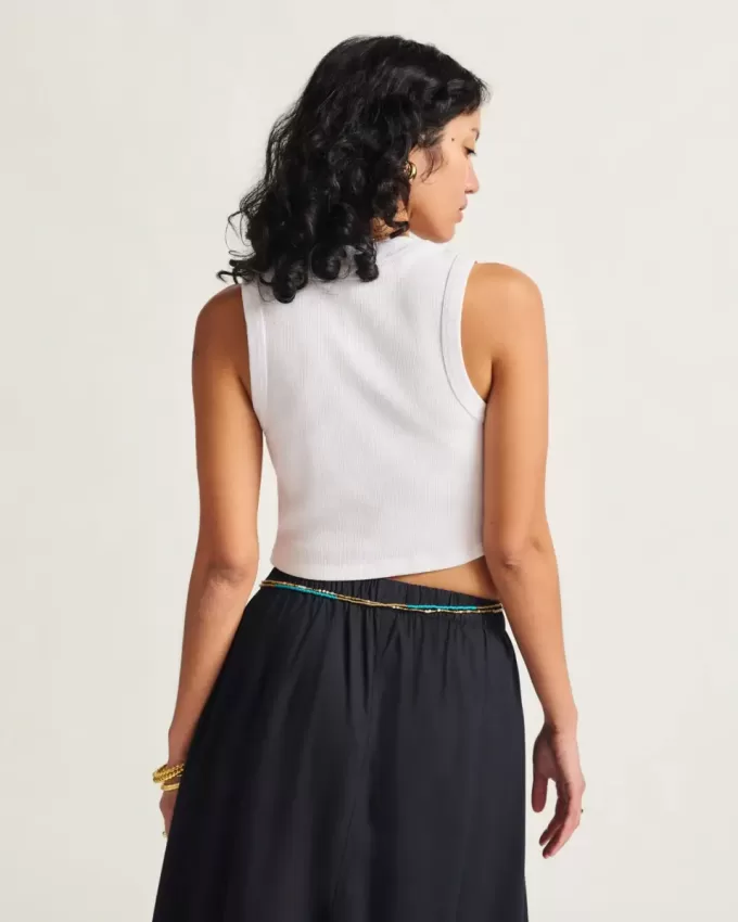 Camiseta sin mangas con ribete Drew