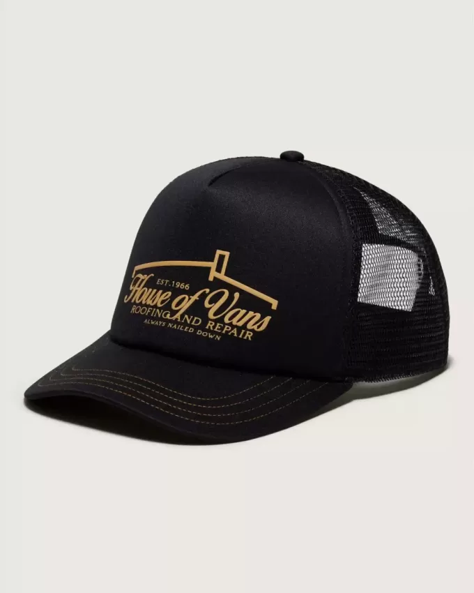 Gorra de camionero con visera curva y techo