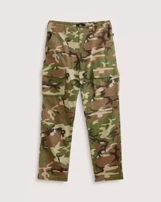 Pantalones cargo holgados y cónicos de ripstop con efecto fatiga