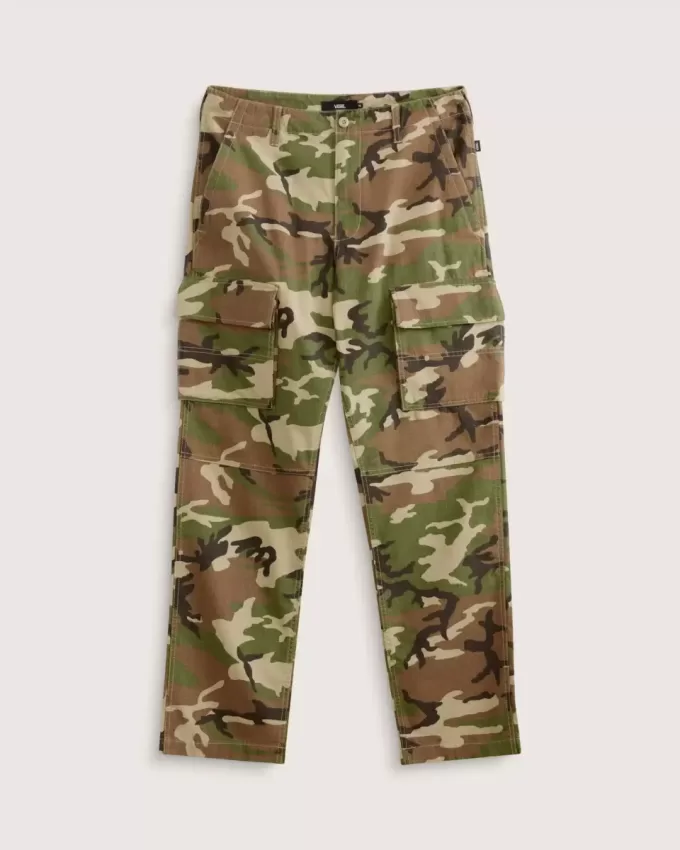 Pantalones cargo holgados y cónicos de ripstop con efecto fatiga Pantalones cargo holgados y cónicos de ripstop con efecto fatiga