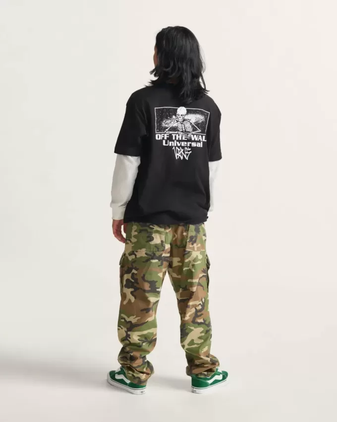 Pantalones cargo holgados y cónicos de ripstop con efecto fatiga Pantalones cargo holgados y cónicos de ripstop con efecto fatiga