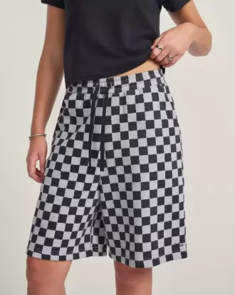 Pantalones cortos de polar con estampado de cuadros