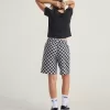 Pantalones cortos de polar con estampado de cuadros