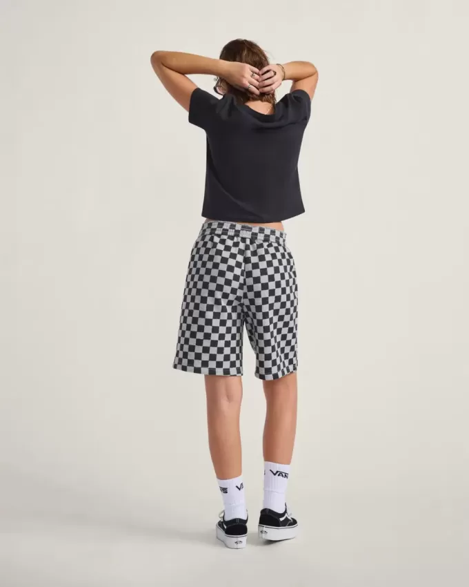 Pantalones cortos de polar con estampado de cuadros