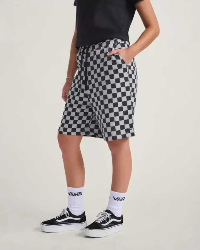 Pantalones cortos de polar con estampado de cuadros