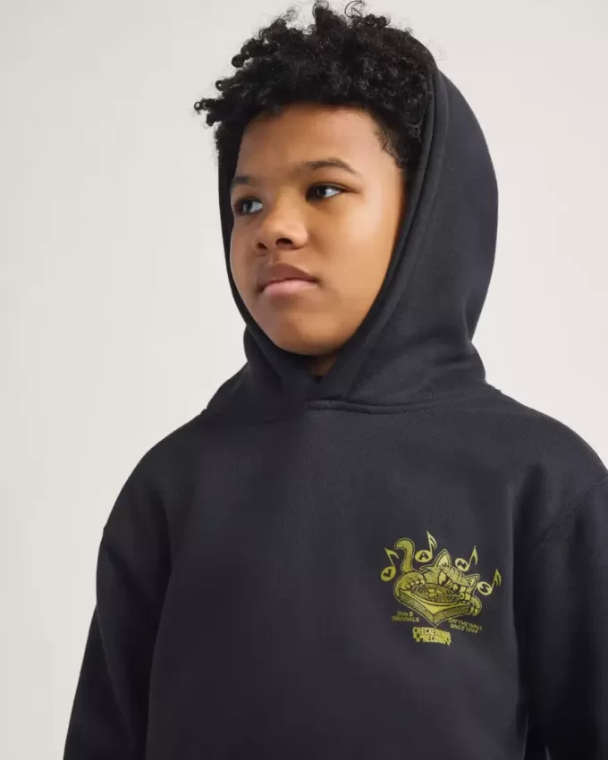 Sudadera con capucha para niños con discos rayados