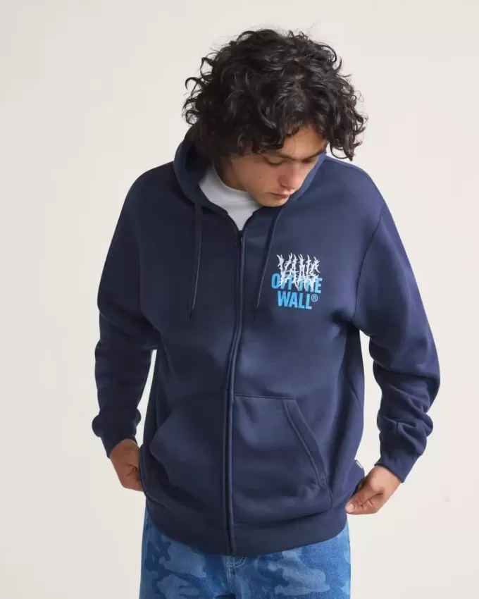 Sudadera con capucha y cremallera de pared de metal Sudadera con capucha y cremallera de pared de metal