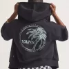 Sudadera con capucha y cremallera retro Dual Palm