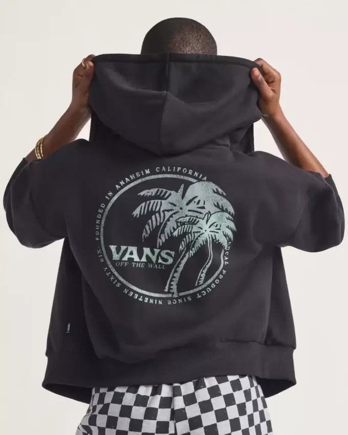 Sudadera con capucha y cremallera retro Dual Palm