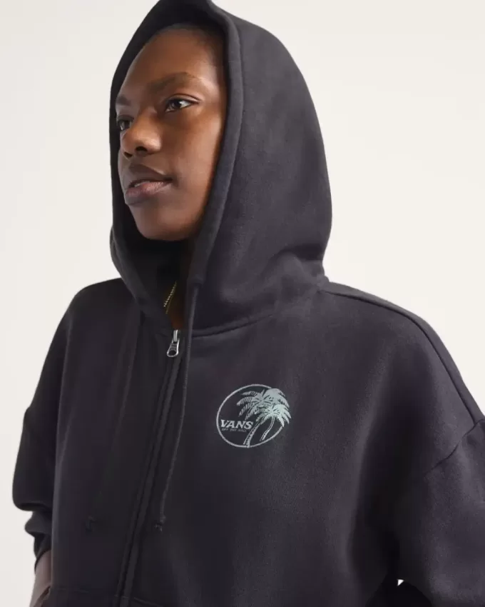 Sudadera con capucha y cremallera retro Dual Palm