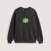 Sudadera con cuello redondo y estampado de cuadros de estrellas Sudadera con cuello redondo y estampado de cuadros de estrellas