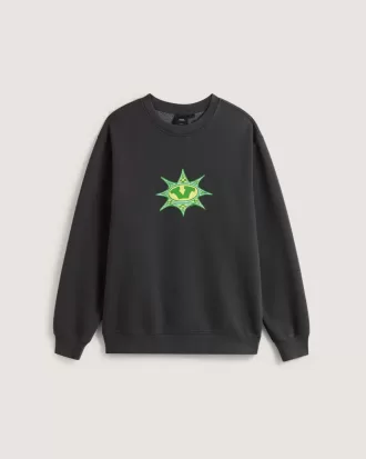 Sudadera con cuello redondo y estampado de cuadros de estrellas