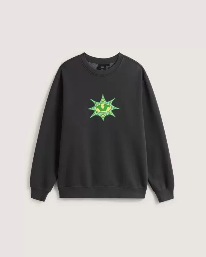 Sudadera con cuello redondo y estampado de cuadros de estrellas Sudadera con cuello redondo y estampado de cuadros de estrellas