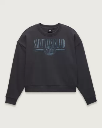 Sudadera con cuello redondo y gráfico de isla retro