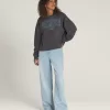 Sudadera con cuello redondo y gráfico de isla retro