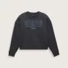 Sudadera con cuello redondo y gráfico de isla retro