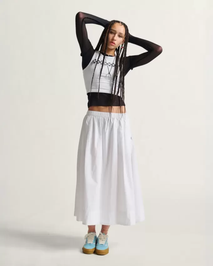 Top corto ajustado con estampado de cuadros