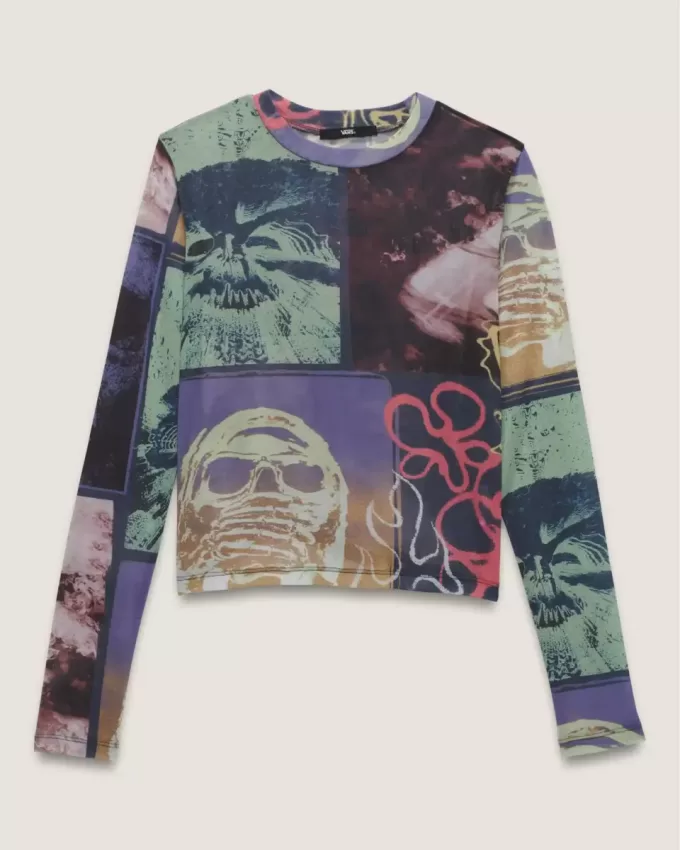 Top de manga larga de malla Ludlow
