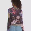 Top de manga larga de malla Ludlow