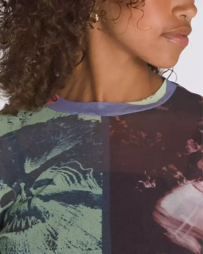 Top de manga larga de malla Ludlow