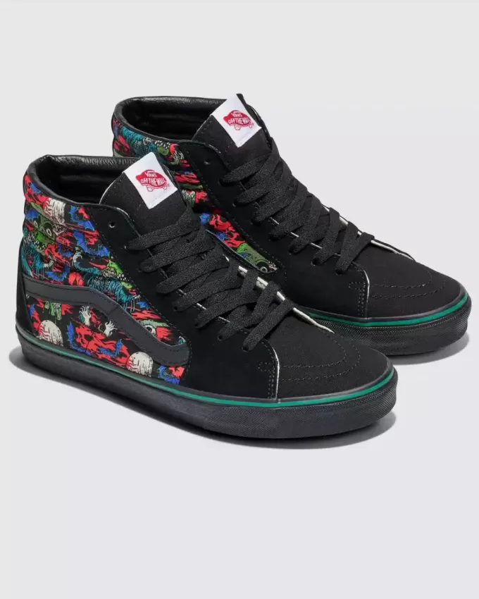 Zapato de Halloween ancho Customs Sk8-Hi