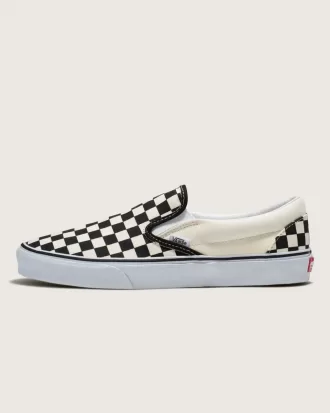Zapato clásico ancho sin cordones con diseño de cuadros