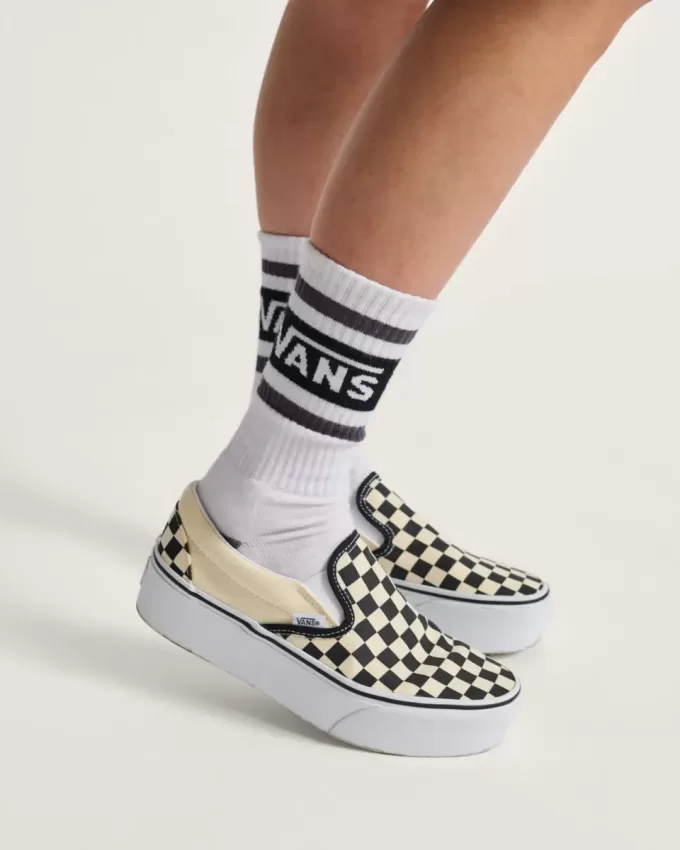 Zapato clásico de plataforma con diseño de cuadros y sin cordones