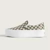 Zapato clásico de plataforma sin cordones con diseño de cuadros