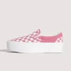 Zapato clásico de plataforma sin cordones con diseño de cuadros