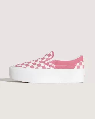 Zapato clásico de plataforma sin cordones con diseño de cuadros