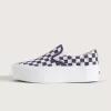 Zapato clásico de plataforma sin cordones con diseño de cuadros