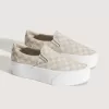 Zapato clásico de plataforma sin cordones con diseño de cuadros