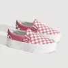 Zapato clásico de plataforma sin cordones con diseño de cuadros