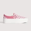 Zapato clásico de plataforma sin cordones con diseño de cuadros