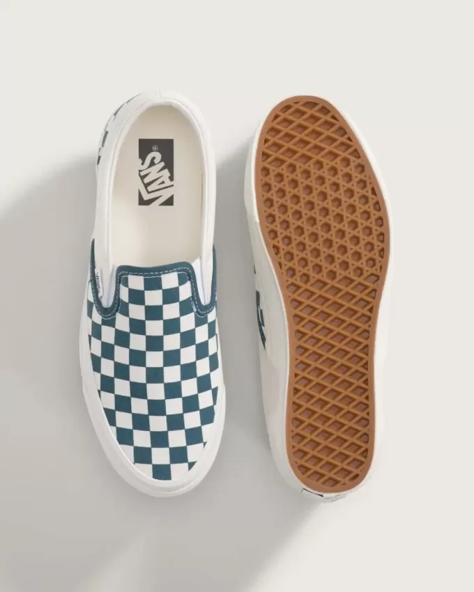 Zapato clásico premium sin cordones con diseño de cuadros