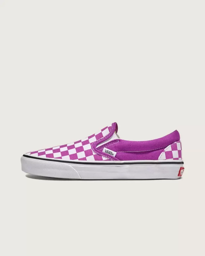 Zapato clásico sin cordones con diseño de cuadros
