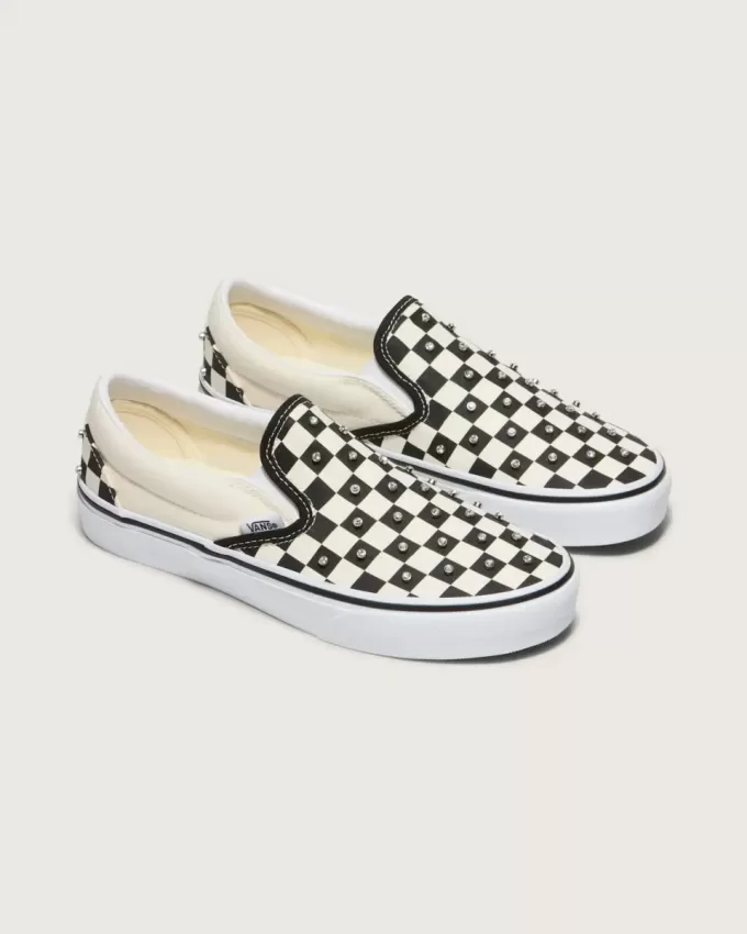 Zapato clásico sin cordones con diseño de cuadros