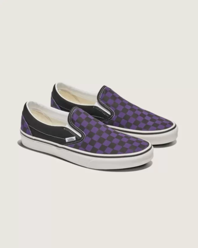 Zapato clásico sin cordones con diseño de cuadros