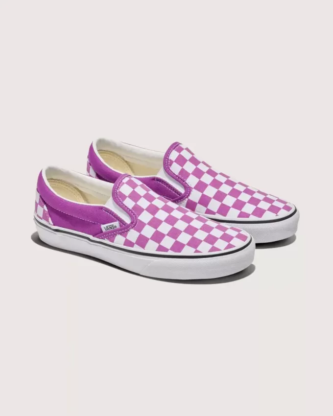 Zapato clásico sin cordones con diseño de cuadros